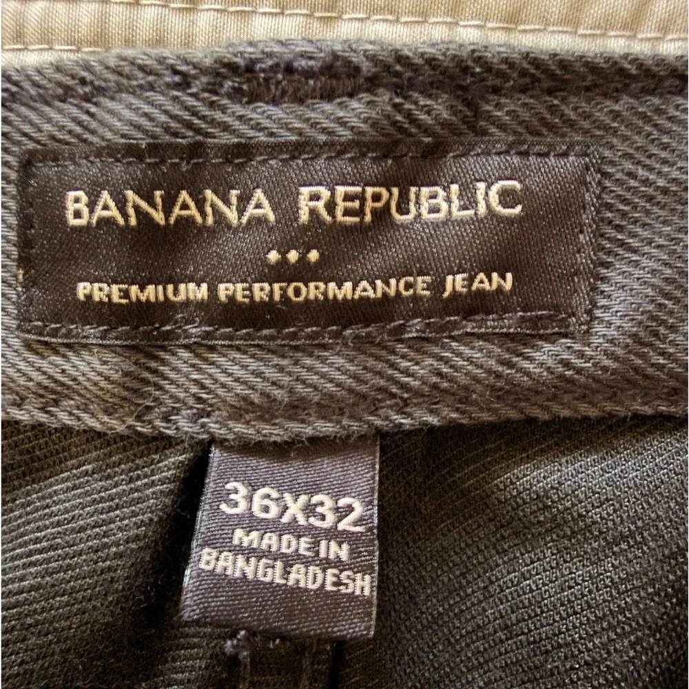 Banana Republic Men's Premium Performance Jeans 36x32 Charcoal Gray Straight Leg